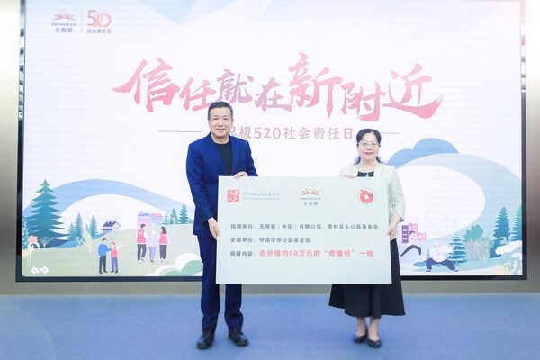 无限极向中国华侨公益基金会捐赠总价值50万元的“增健包”