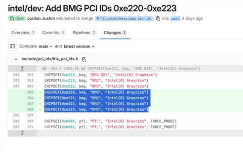 驱动代码泄露玄机！Intel四款新GPU ID现身：包含高端锐炫B770