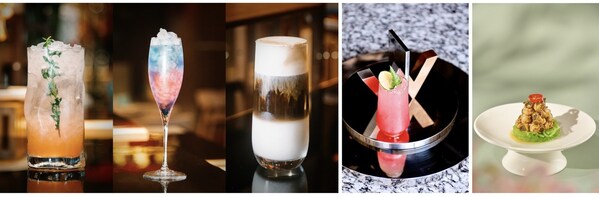 长沙梅溪湖金茂豪华精选酒店桃园鸡尾酒、西安W酒店特调主题鸡尾酒Paloma、成都瑞吉酒店鲜椒冰镇花螺