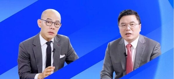 左：IBM咨询大中华区及韩国总裁陈科典；右：惠州市德赛西威汽车电子股份有限公司高级副总裁及战略发展模块总监林广球