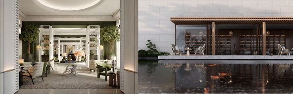 左：上海前滩华尔道夫酒店；右：上海国际旅游度假区希尔顿酒店
