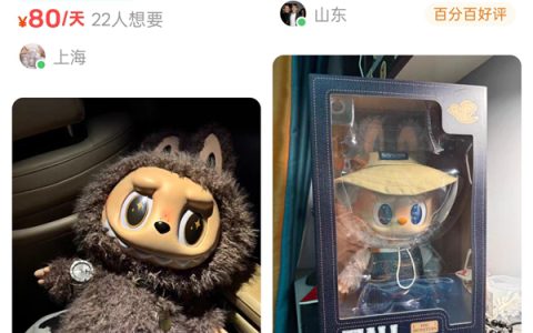 80元租一天 闲鱼出现大量卖家出租Labubu