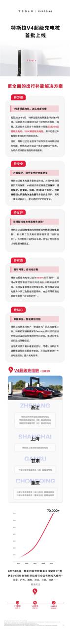 特斯拉V4超级充电桩首批上线 非特斯拉品牌也能用