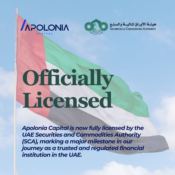 Apolonia Capital Secures Full Regulatory License from UAE Securities and Commodities Authority (SCA)