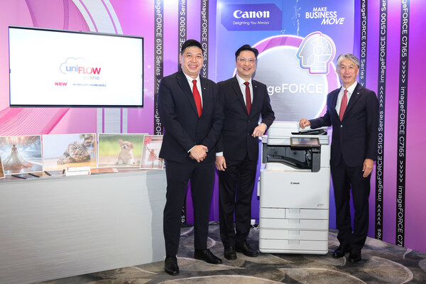 (From right) Mr. Norihiro Katagiri, Senior Vice President of Canon Singapore, Mr. Gary Lee, President and CEO of Canon Hong Kong, and Mr. Jeffrey Kung, Senior Director of Canon Hong Kong extended heartfelt thanks to the participants for their presence. They encouraged enterprises to leverage Canon's innovative technologies and solutions to break through market competition and unlock new business opportunities.