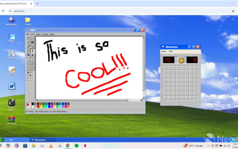 只需打开网页：完美怀旧体验Windows XP！扫雷、画图都不在话下
