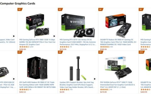不愧为一代神卡！四年过去 RTX 3060仍是亚马逊显卡销量王