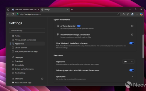 微软反复横跳！再一次恢复Edge被移除的云母Mica效果