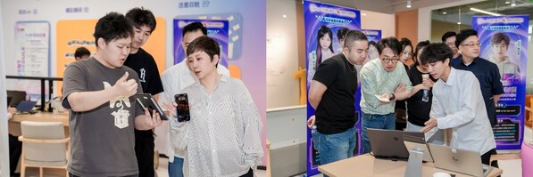 参赛选手向观众展示AI作品亮点