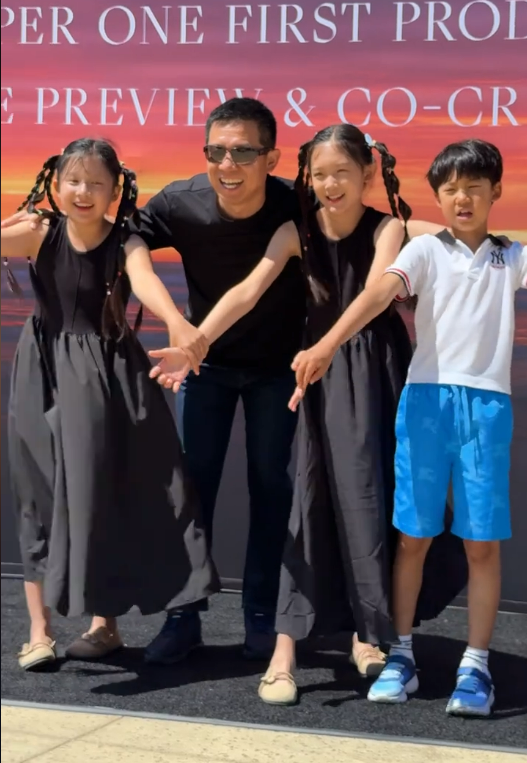 贾跃亭和仨儿女在美国团聚  前妻甘薇给他准备了桃酥