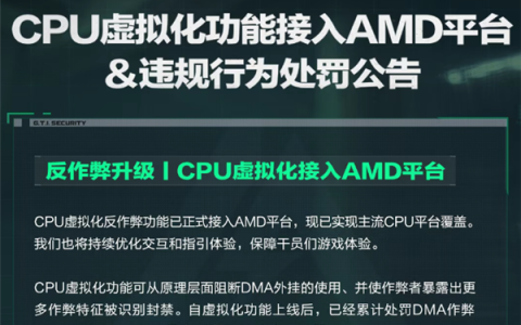 腾讯重拳打击DMA外挂！《三角洲行动》宣布CPU虚拟化正式接入AMD平台
