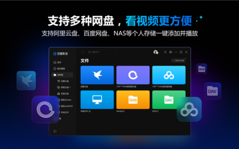 迅雷影音全新升级：多网盘一键添加 百种格式流畅播放！