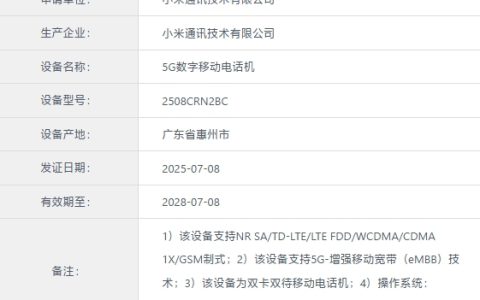 小米手机全球销量最高系列！REDMI 15C入网：百元良心神机