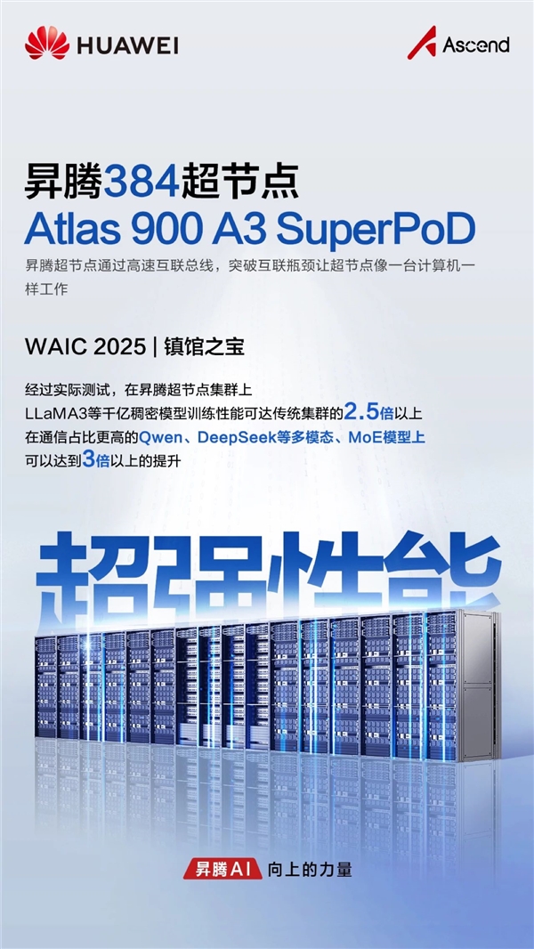 华为首次展出“算力核弹”！昇腾384超节点获评WAIC 2025镇馆之宝