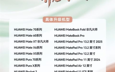 HarmonyOS 5.1官宣7月31日开启升级：覆盖华为Pura 70/Mate 70系列等30多款