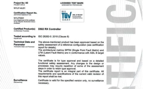 Arasan MIPI DSI-2 Rx IP ISO26262 ASIL-B Certification