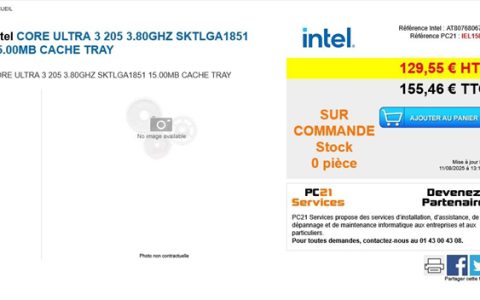 Intel最入门酷睿Ultra 200S CPU！Ultra 3 205标价超1000元：4+4核配置