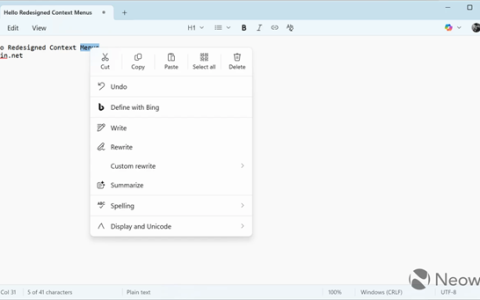 微软记事本将获全新右键菜单：更适配Win11风格