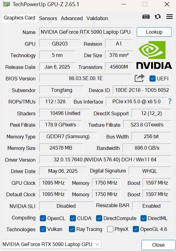 从RTX 5060到RTX 5090：游戏本GPU性能到底差多少