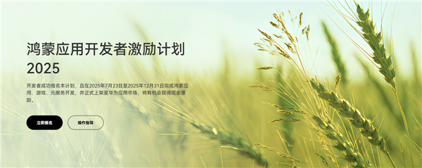 华为启动鸿蒙应用开发者激励计划2025：12月31日前上架最高可获现金奖励