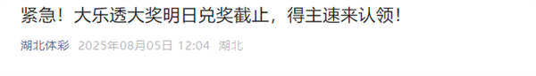无人兑奖 武汉782万元彩票大奖“作废” 网友：买个情绪价值