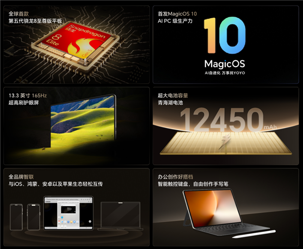 荣耀MagicPad3 Pro 13.3核心参数曝光：真正性能最强的安卓平板