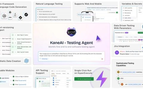 KaneAI is the world’s first end-to-end AI testing agent, designed to create, author, and evolve tests using natural language