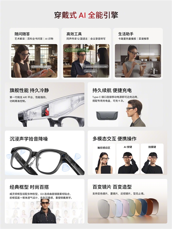 魅族StarV Snap AI拍照眼镜发布：不压鼻梁、不沾指纹 能无限拍摄