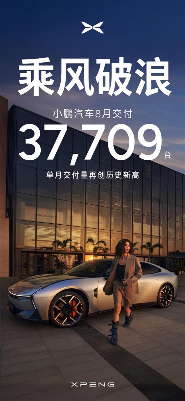 小鹏第一个交卷！8月交付37709辆创下新纪录