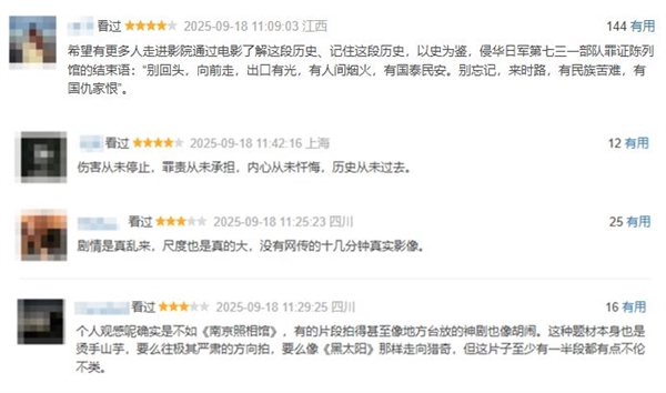 《731》豆瓣早期影评出炉 尺度不小 但剧情不佳