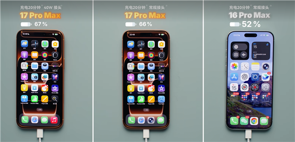 iPhone 17 Pro Max充电实测：没必要买329元的新充电头