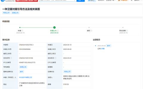 华为“卫星对星引导专利”首次公布：用户可实时获得通信卫星可视信息