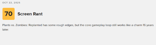 《植物大战僵尸：重植版》M站开分最高77！出色且忠实的重制