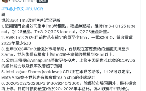 机架级AI芯片三国杀！Intel Jaguar Shores明年上半年完成：谈判进行中