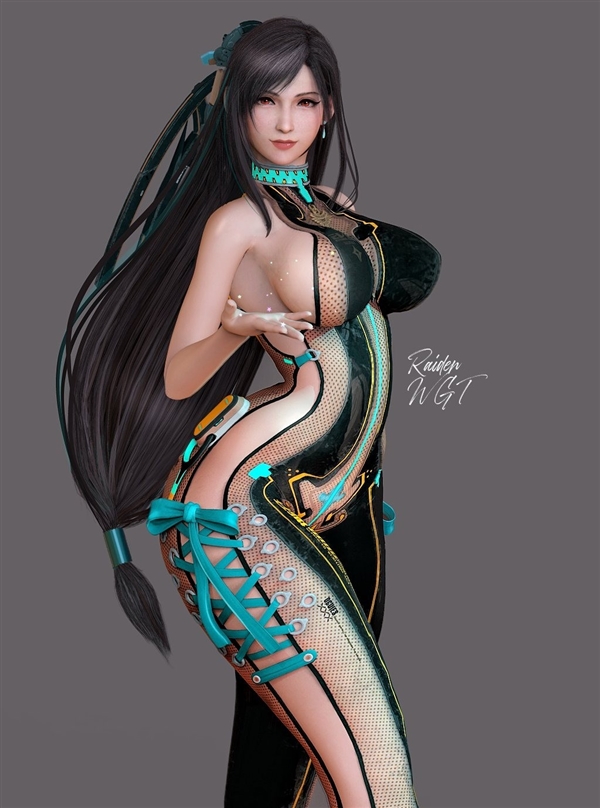 《最终幻想7》蒂法新3D美图：穿上新服装 身材更出色