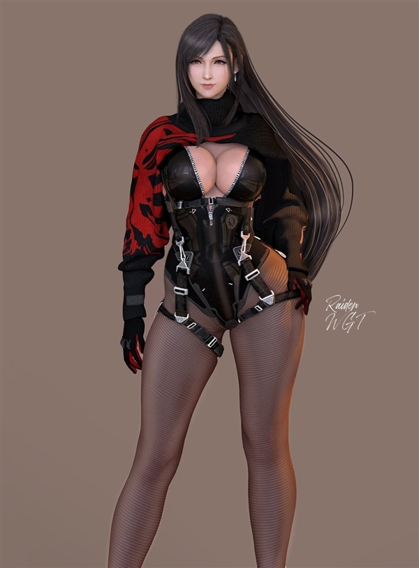 《最终幻想7》蒂法新3D美图：穿上新服装 身材更出色
