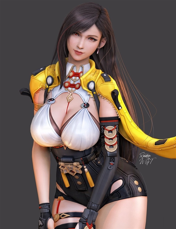 《最终幻想7》蒂法新3D美图：穿上新服装 身材更出色