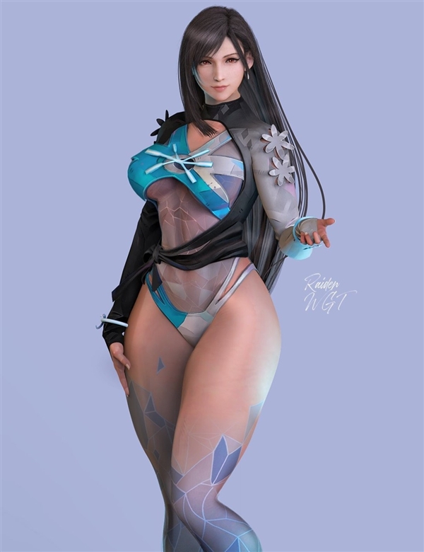 《最终幻想7》蒂法新3D美图：穿上新服装 身材更出色