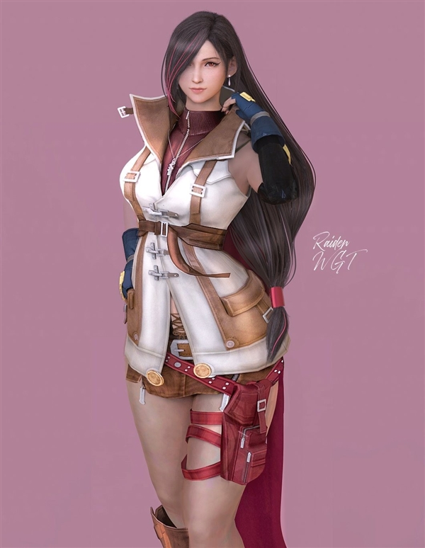 《最终幻想7》蒂法新3D美图：穿上新服装 身材更出色