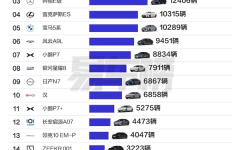 9月中大型轿车销量榜：小米SU7蝉联销冠 比奥迪A6L卖的还多