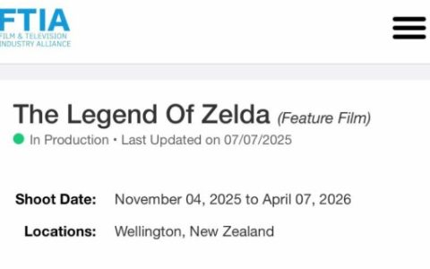 任天堂神作改编！《塞尔达传说》首部真人电影开拍：2027年5月正式上映