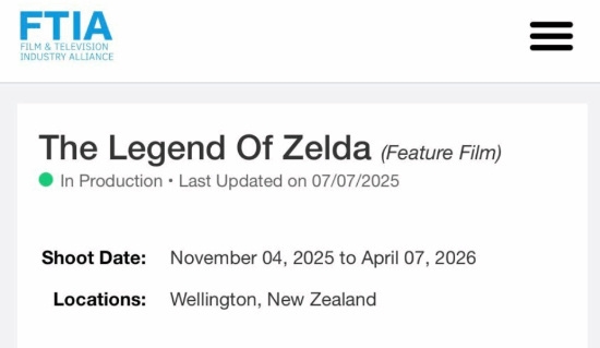 任天堂神作改编！《塞尔达传说》首部真人电影开拍：2027年5月正式上映