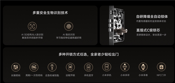 插线长时供电+11种开锁方式！小米智能门锁M40发布：到手价2804.15元