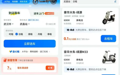 哈啰小北租车上线：免押金租电动车