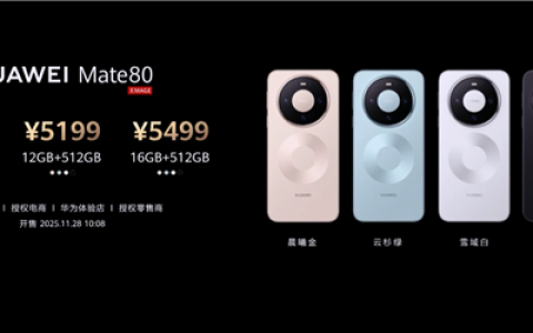 比Mate 70便宜800元！华为Mate 80系列11月28日10点08开售：4699元起