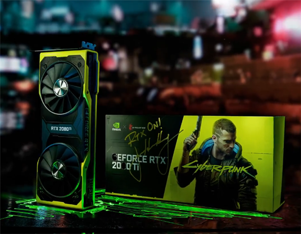 超稀有！NVIDIA赠送黄仁勋亲签RTX 2080 Ti《赛博朋克2077》定制显卡