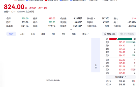 摩尔线程大涨超12%！市值超3800亿创下新高
