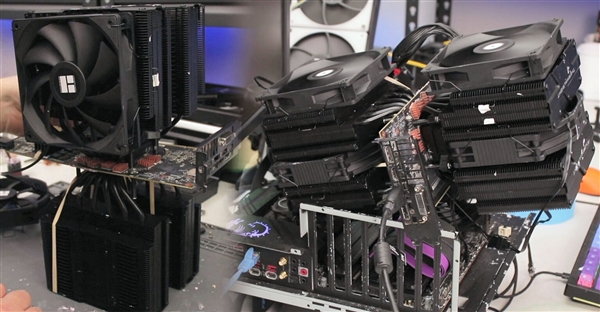 RTX 2060装上双CPU塔式散热器：热点温度骤降35°C！
