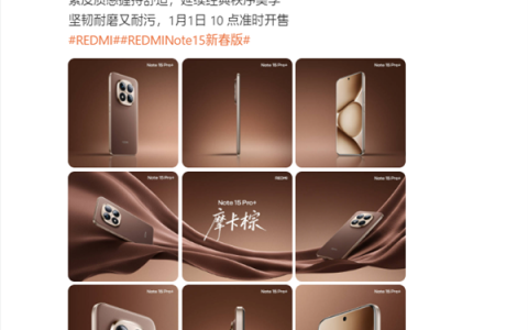同级罕见等深微曲+龙晶玻璃！REDMI Note 15 Pro+新春版摩卡棕公布