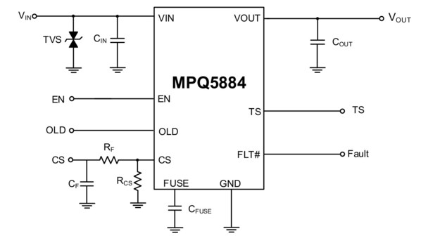 MPQ5884典型应用图 MPQ5884典型应用图